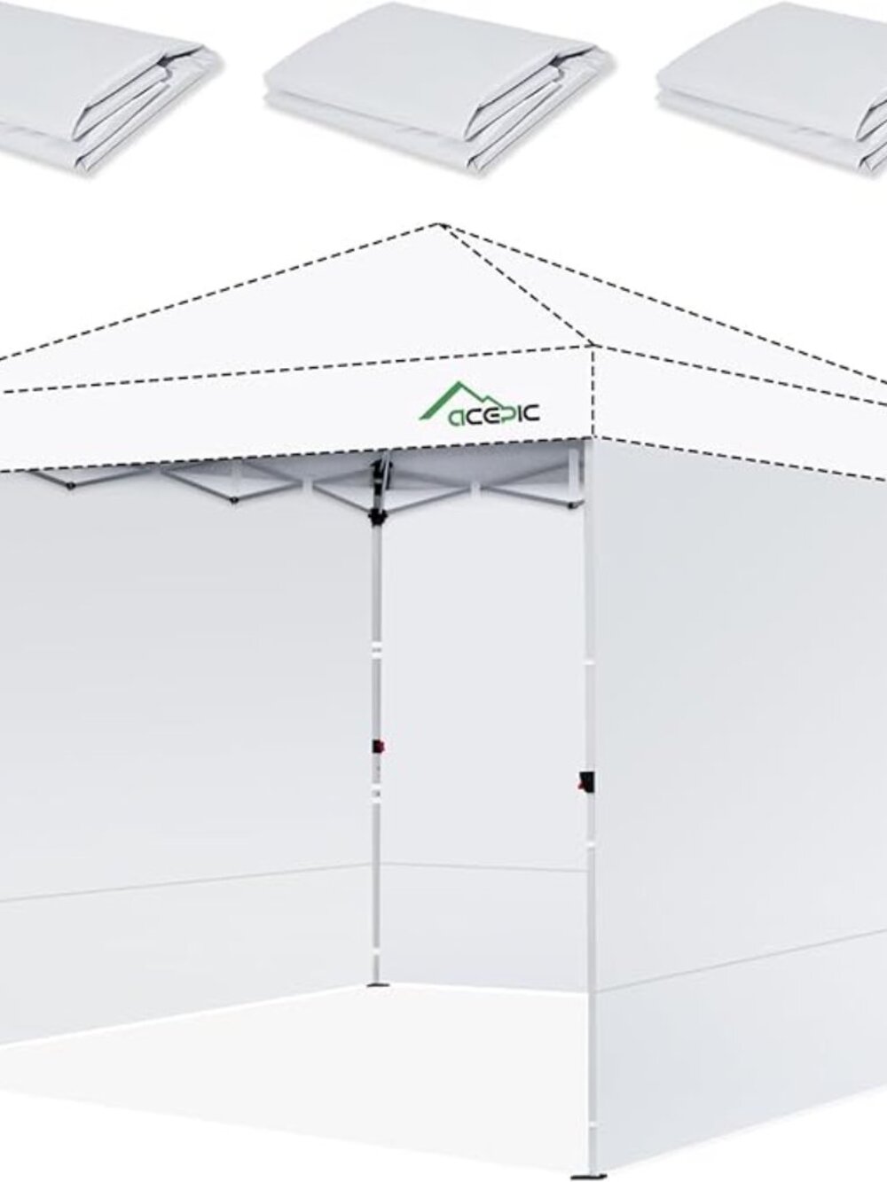 Acepic Canopy Sidewalls- 10x10 Pop Up Canopy Frame Waterproof UV ProtectionCLEAR